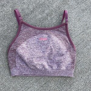 Gymshark sports bra maroon marled size XS Athletic Athleisure Spell out Yoga